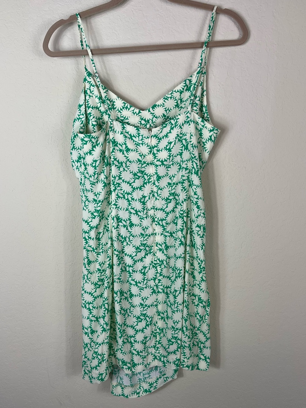 Capulet Sierra Ruched Mini Apple Green Floral Dress Size Medium - Picture 10 of 10